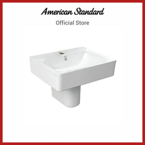 American Standard Concept Cube Wall Hung Wash Basin with Semi Pedestel (0550/0740-WT-0)