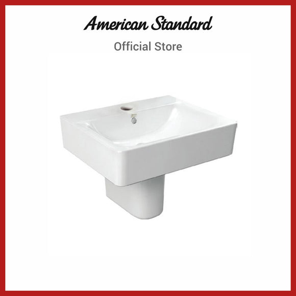 American Standard Concept Cube Wall Hung Wash Basin with Semi Pedestel (0550/0740-WT-0)