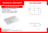 American Standard Activa Undercounter Wash Basin (0459-WT-0)