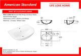 American Standard New Codie-R-Wash Basin Wall Hung (0947-WT-0)