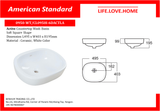 American Standard Active Vessel Wash Basin (0950-WT)