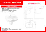 အမေရိကန် Standard Active Wall Hung Basin (0955/0755-WT-0)