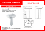 အမေရိကန် Standard Active Wall Hung Basin (0955/0765-WT-0)
