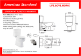 S&amp;C ထိုင်ခုံပါရှိသော American Standard New Sibia Two Piece Toilet (2793SCW-WT-0)