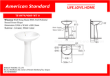 အမေရိကန်စံတော်ချိန် Winston Wall Hung Wash Basin (0979/900P-WT-0)