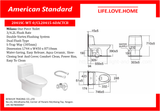 American Standard Milano- S&amp;C ထိုင်ခုံပါသော One Piece Toilet (2041SC-WT-0)