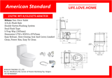 American Standard Milano- S&amp;C ထိုင်ခုံပါသော အိမ်သာ (2327SC-WT-0)