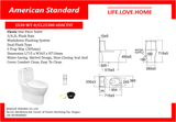 American Standard Flexio One Piece Toilet Slow Closeing Comfort Clean Technology / Wash Down (2530-WT-0)
