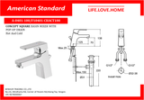 Pop Up Drain Hot and Cold ပါသော American Standard Concept Square Basin Mixer (A-0401-100)