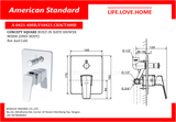 American Standard Concept Square Concealed Bath နှင့် Shower Head မပါဘဲ Shower Mixer (A-0421-400B)