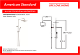 American Standard Moonshadow H20S - Rain Shower 8" Tonic-Shower Mixer (A-6110-978-903 &amp; A-2191-310B)