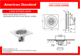 American Standard Square Deodorizing Screen 10 x 10 cm၊ Chrome Plated Brass (A-8205-N)