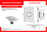 American Standard ကြေးဝါကြမ်းပြင် ရေမြောင်း 100 x 150 mm Chrome (A-8206-N)