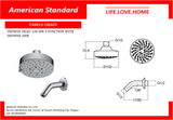 American Standard Shower Head 100 mm 5-function with Shower Arm (F40011-CHADY)