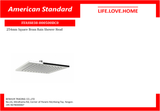 American Standard 250mm စကွဲယား ကြေးဝါမိုးရေချိုးခန်းခေါင်း (FFASS038-000500BC0)