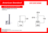 American Standard Concept Square ဒေါင်လိုက် တစ်ရှူး ကိုင်ဆောင်သူ (K-2501-55-N)