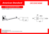 American Standard Concept Square Horizontal Tissue Holder (K-2501-56-N)