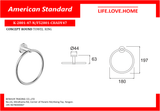 American Standard Concept အဝိုင်း မျက်နှာသုတ်ပုဝါ လက်စွပ် (K-2801-47-N)