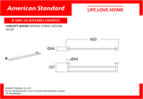 American Standard Concept Square Double Towel Bar (K-2801-52-N)