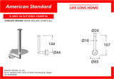 American Standard Concept Round Vertical Tissue Holder (K-2801-56-N)