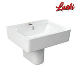 American Standard Concept Cube Wall Hung Wash Basin with Semi Pedestel (0550/0740-WT-0)