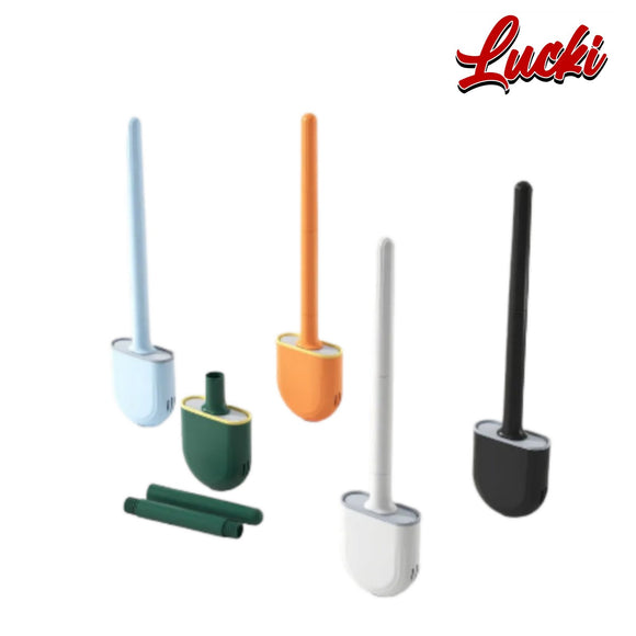 Mini Plastic Silicone Flexible Toilet Cleaning Brush & Holder