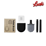 Mini Plastic Silicone Flexible Toilet Cleaning Brush & Holder