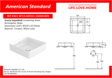 American Standard Acacia SupaSleek Countertop Basin Rectangular Shape (WP-F411-WT)