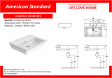 အမေရိကန် Standard Kastello ကောင်တာ ရေကန် ရေယာဉ် (WP-F525T8-WT)