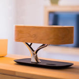 Wooden Lamp with Bluetooth Speaker & Wireless Phone Charger