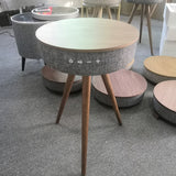 Smart Coffee Table with Wireless Charging, 360° Bluetooth Speaker, USB+AUX Port