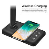 LED Desk Lamp with 5 Lighting Modes, Fast Wireless Charging, & USB Port